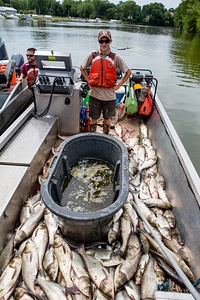 Fishery biologist with Silver carp-1