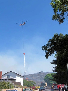 Helicopter water drop on Jamacha fire