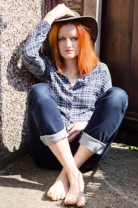 Sitting waiting hat
