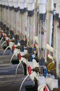 Valves and gauges close-up