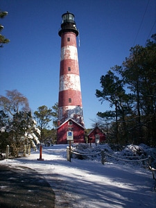 Snow by the Assateague Lighthouse