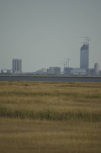 Skyline and bridge at Atlantic City from the Wildlife Drive