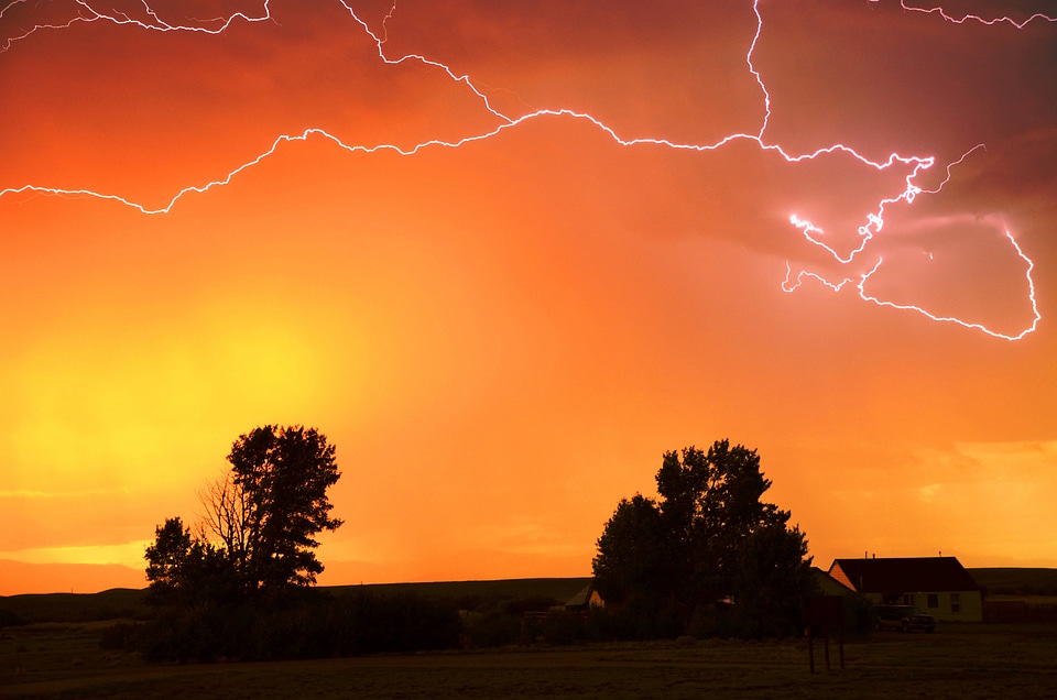 Lightning show over refuge