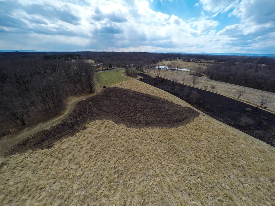 Drone taking aerial photograph of a perscribed burn-1
