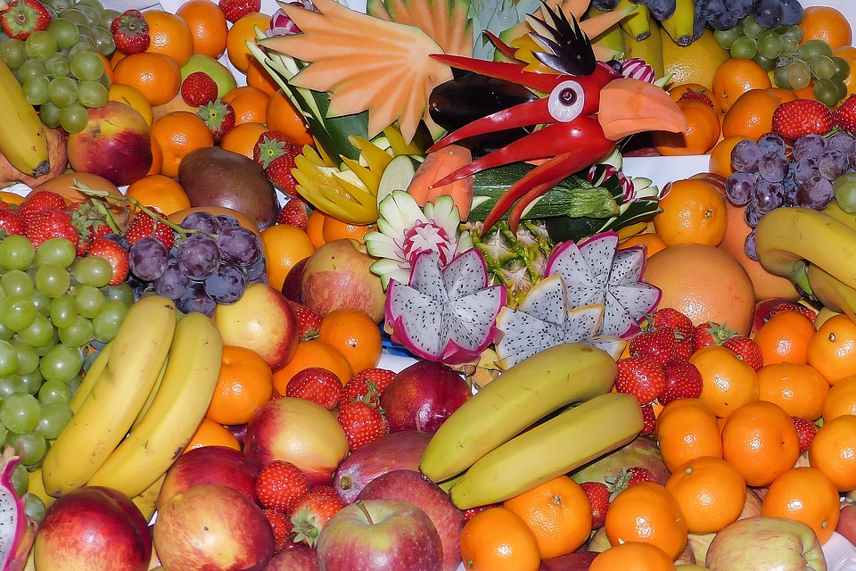 Vitamins orange mixed fruits