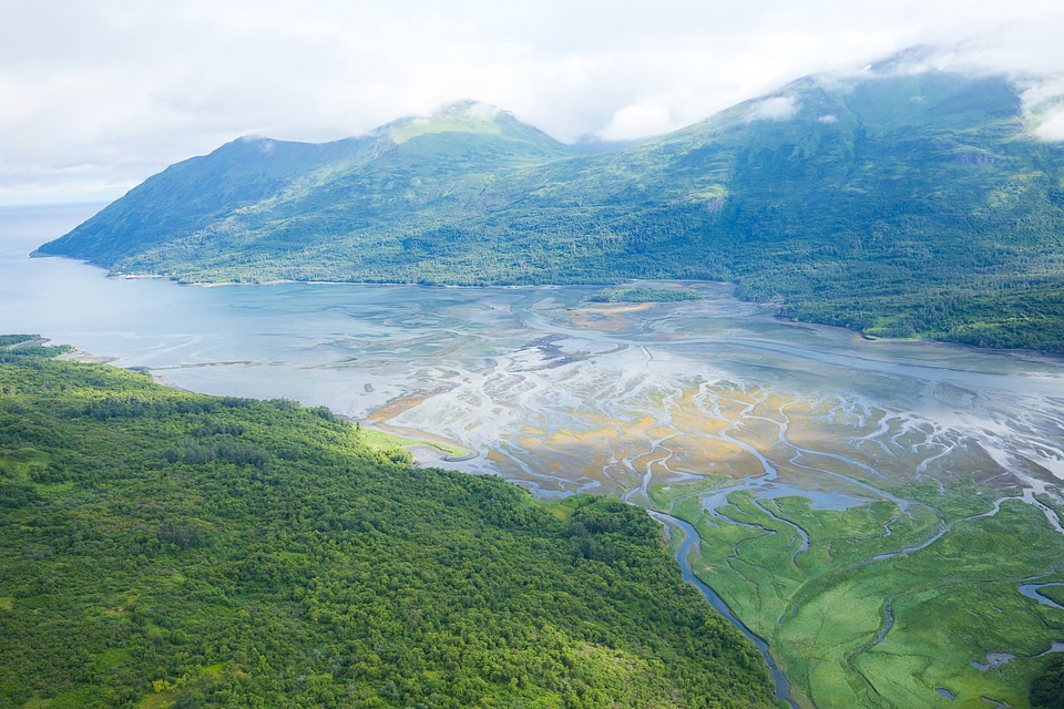 Deep fjords and bays cut into the Refuge's mountainous landscape