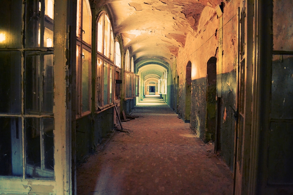 Run-down indoors empty