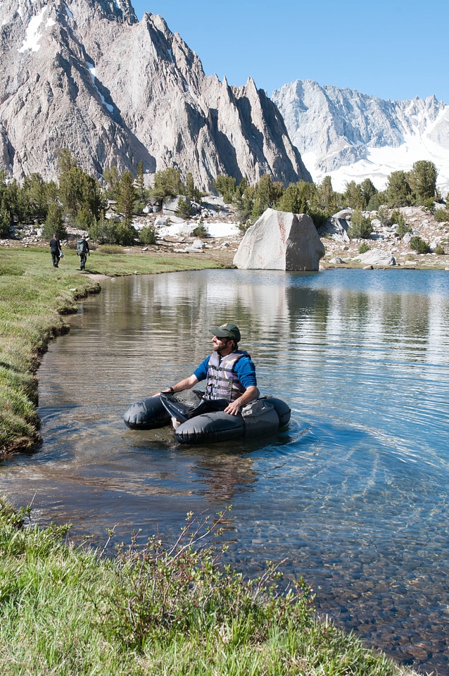 Biologist prepares to retrieve seine nets