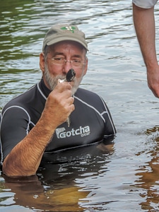 Instructor examines native mussel-1