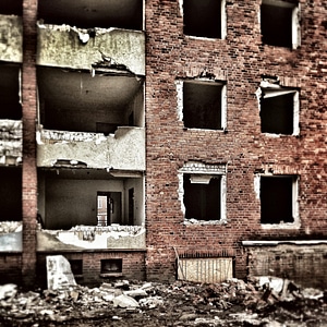 Dilapidated building ruin