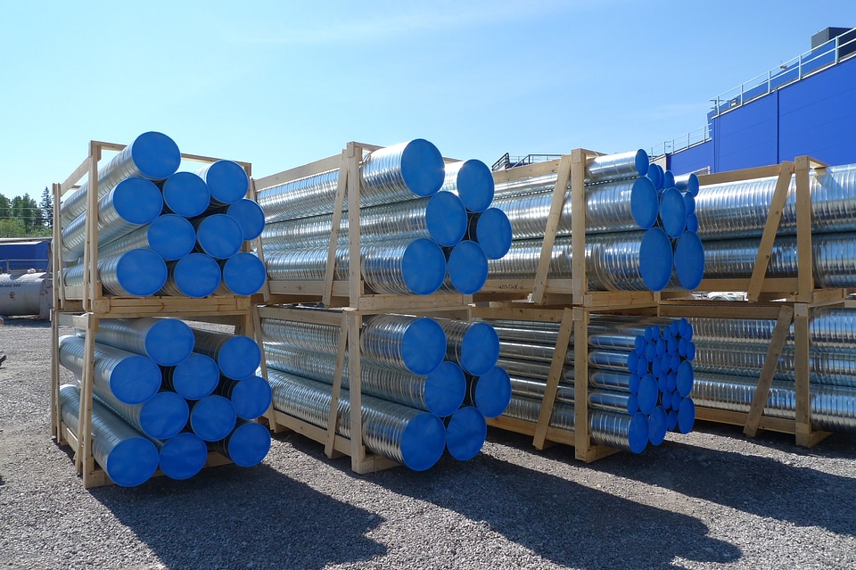 Blue construction work