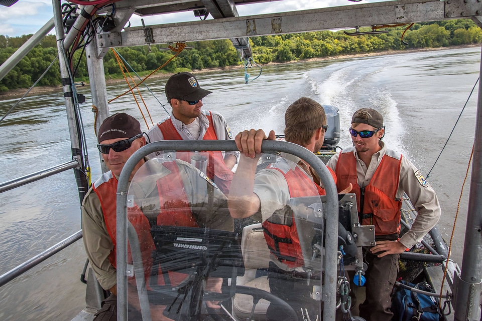 Crew of the U.S. Fish and Wildlife Service boat, The Magna Carpa-4