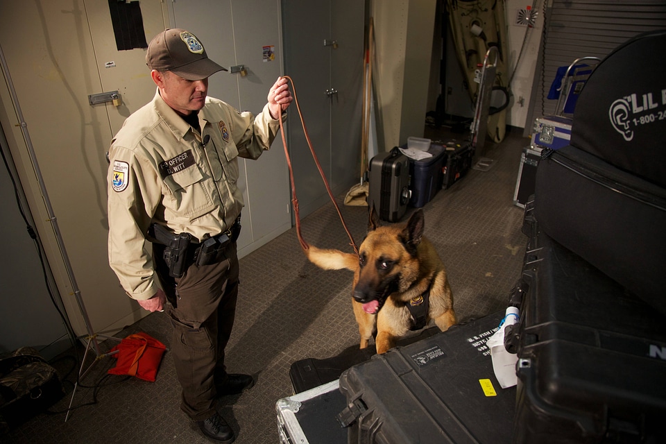Law enforcement with K-9-1