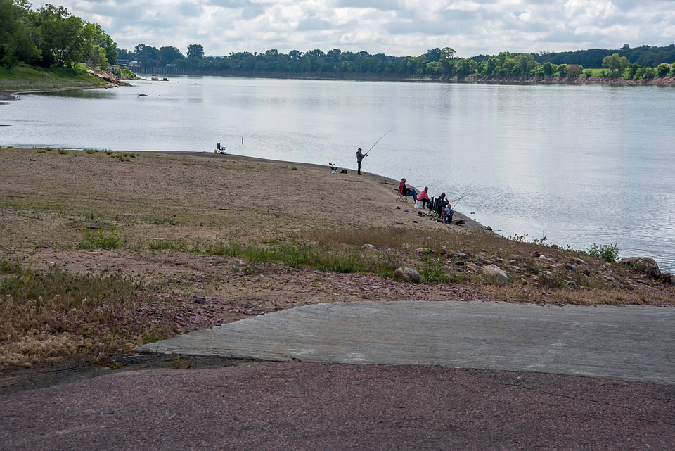 People fishing at Gavins Point Dam