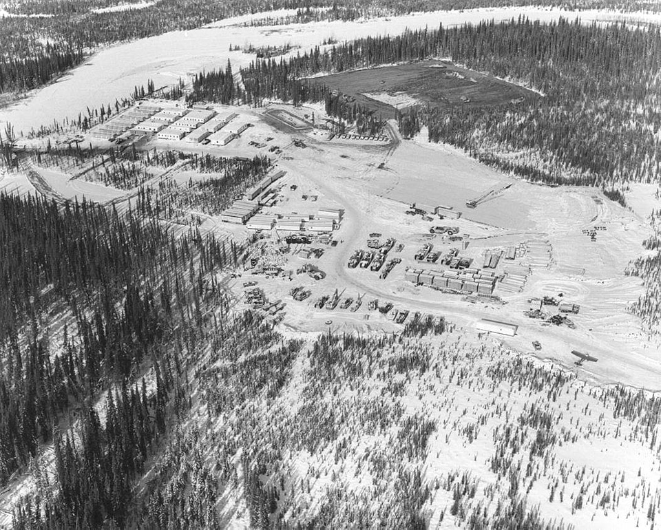 Helipad construction on Prospect Creek