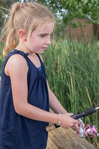 Young girl fishing-1 photo