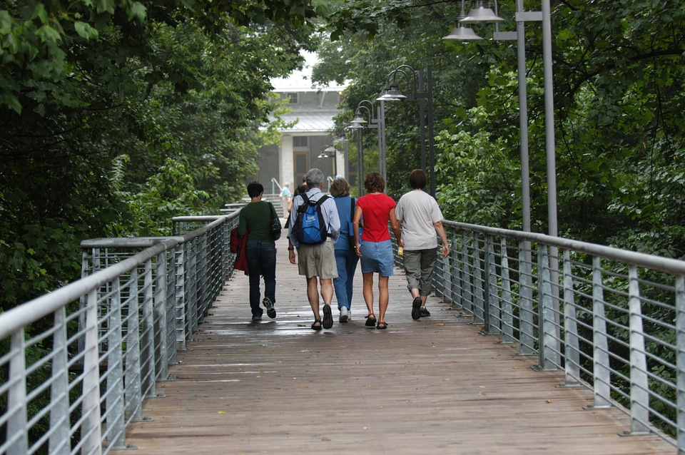 Crossing the bridge