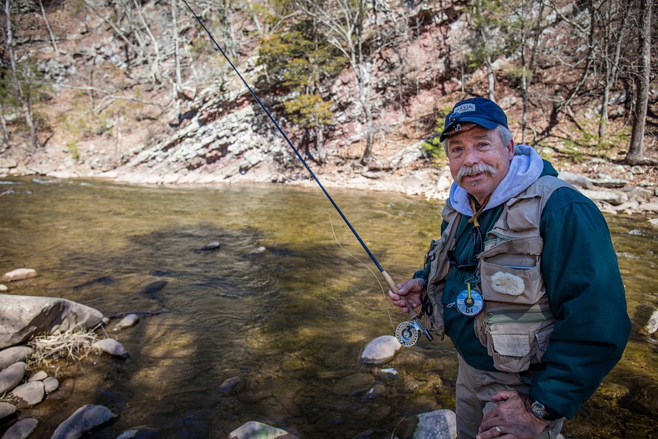Fisherman fly fishing -1
