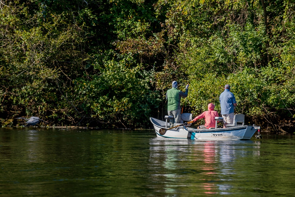 Group fishing in drift boat on White River-7