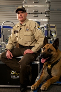 Law enforcement with K-9-1