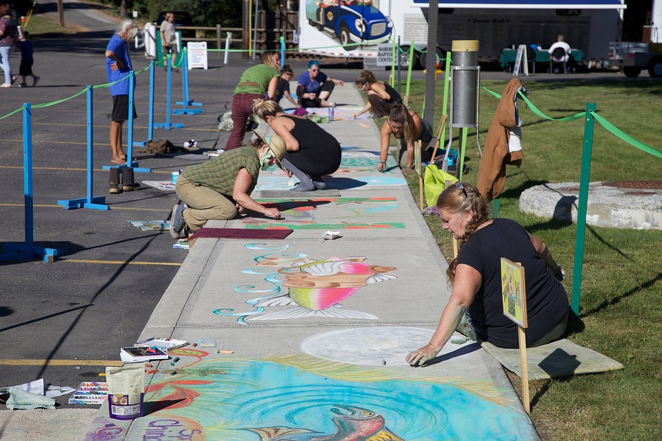 Sidewalk chalk art
