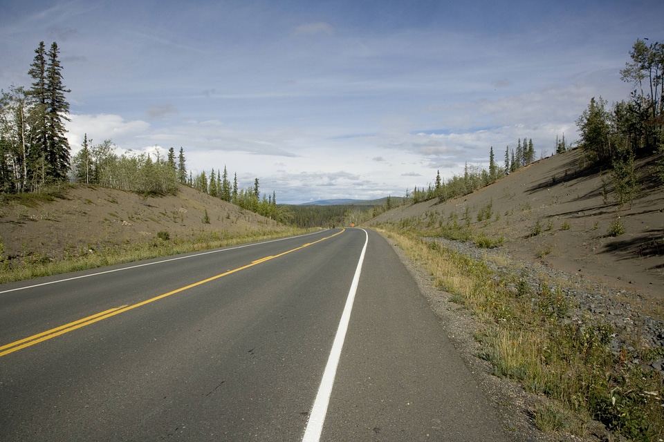 Highway through Tetlin National Wildlife Refuge