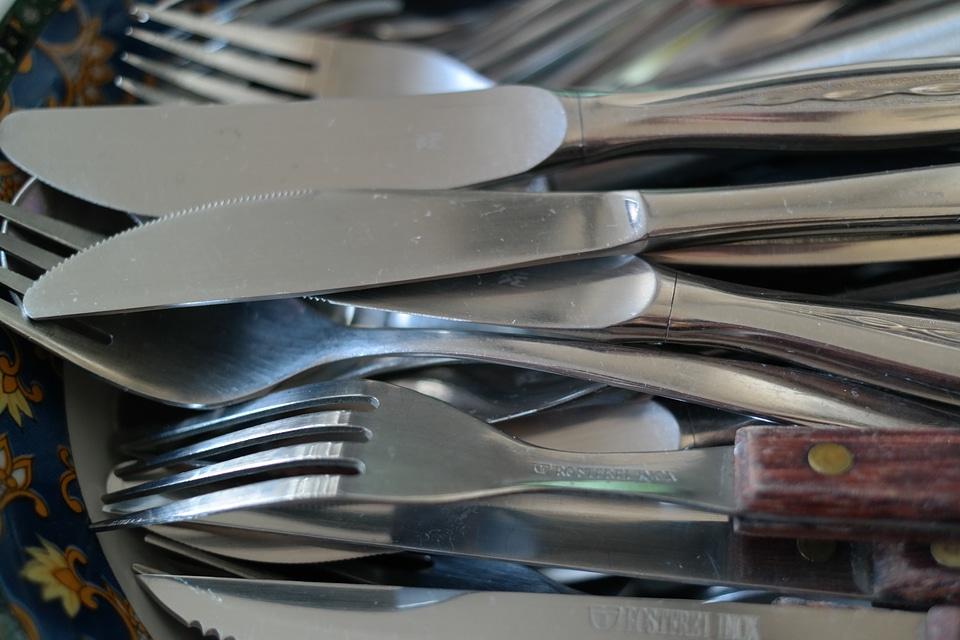 Forks metal washing dishes