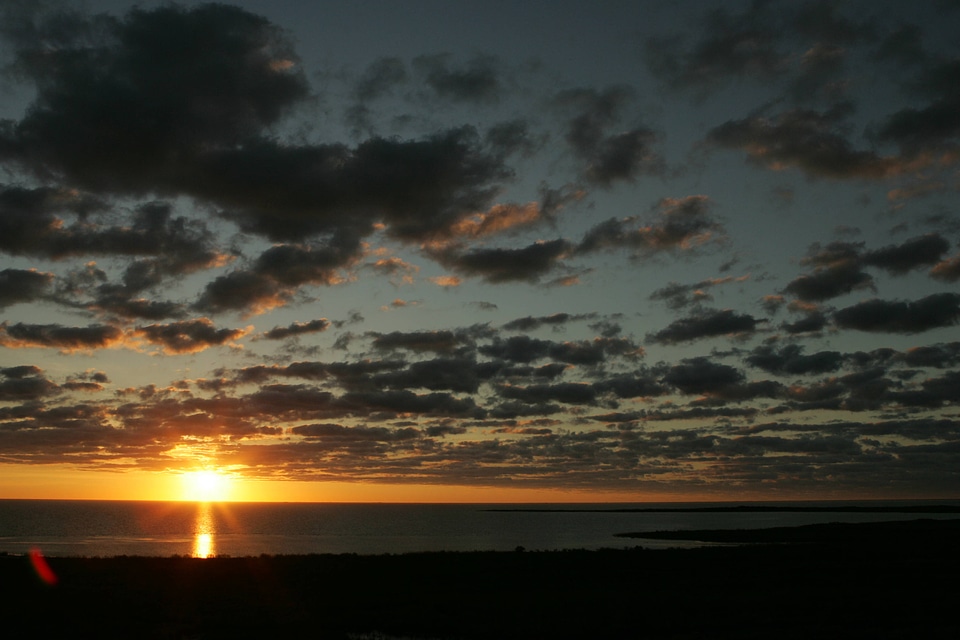 Sunset over the water at Aransas National Wildlife Refuge