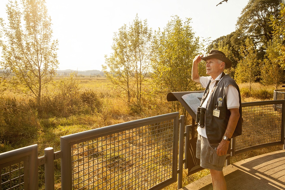 Volunteer, Larry Harrington ,at Tualatin River National Wildlife Refuge