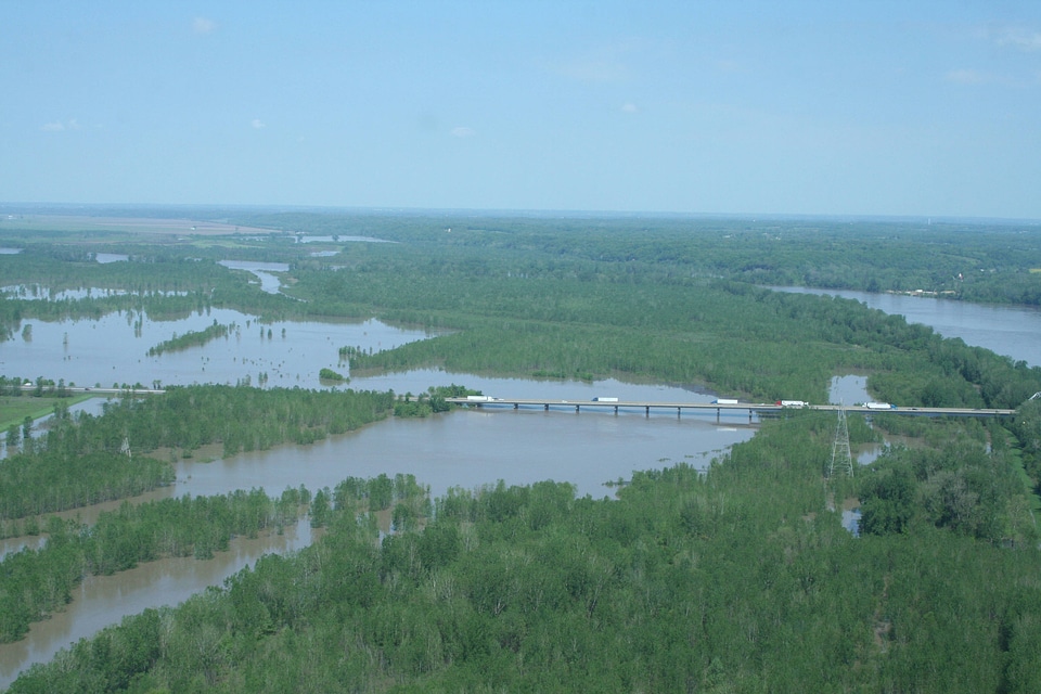 Aerial view of the Missouri River