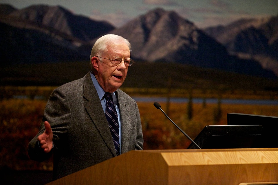 Jimmy Carter speaks at the Arctic National Wildlife Refuge 50th anniversary symposium-1