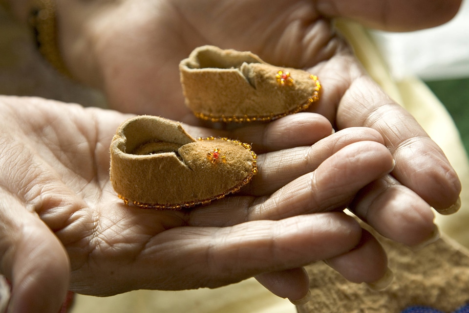 Handcrafted baby moccasins at Tetlin National Wildlife Refuge