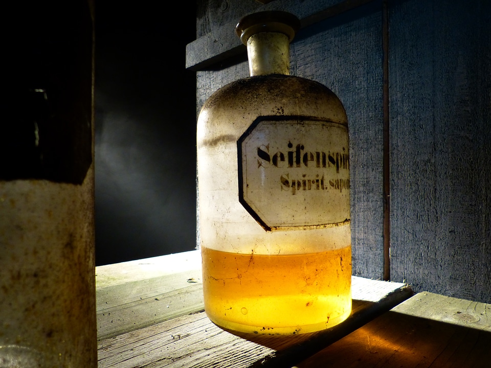 Pharmacy bottle transparent decoration