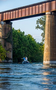 Group fly fishing from drift boat on White River-2