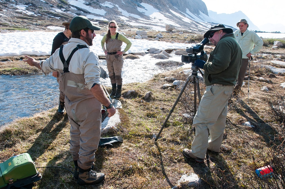Videographer interviews biologist-1