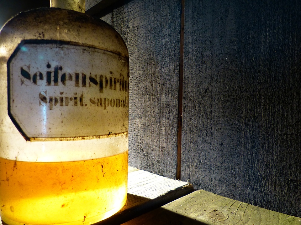 Pharmacy bottle transparent decoration