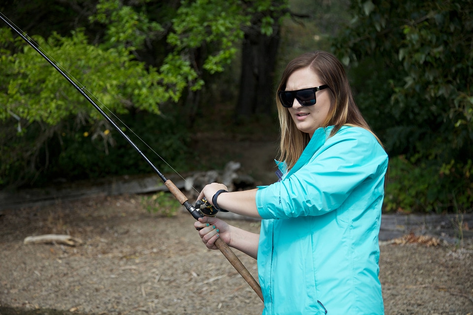 Woman fishing for salmon-2