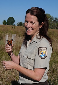 USFWS employee holds Monarch butterfly-1
