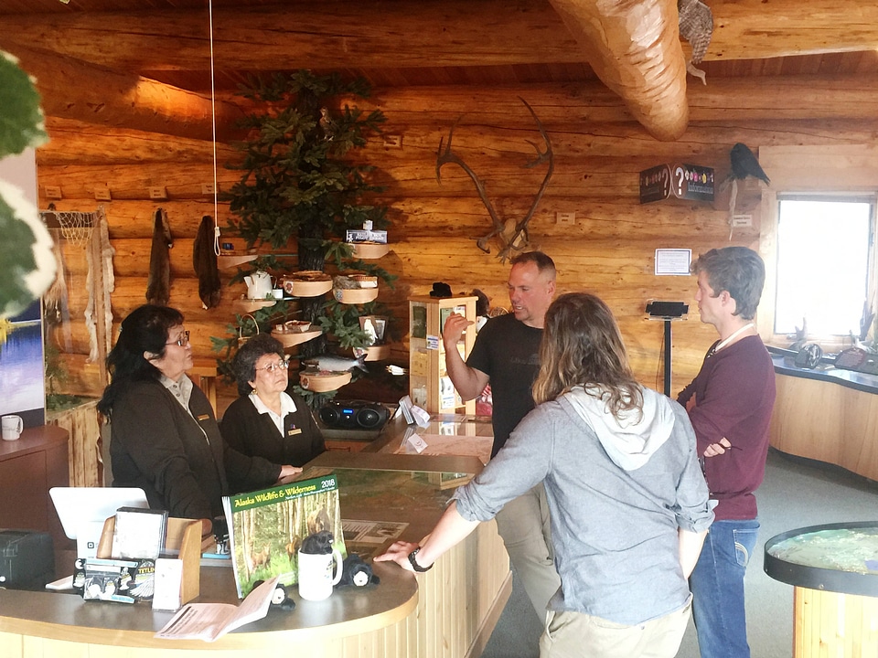 Employees at the visitor center