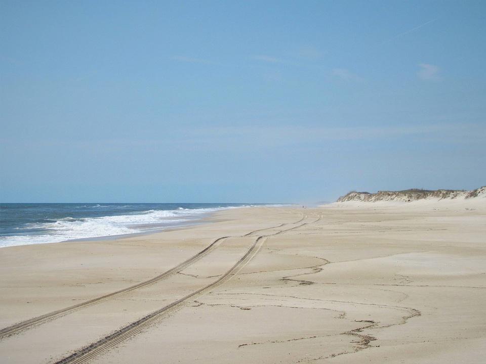 Tire tracks in the sand-1