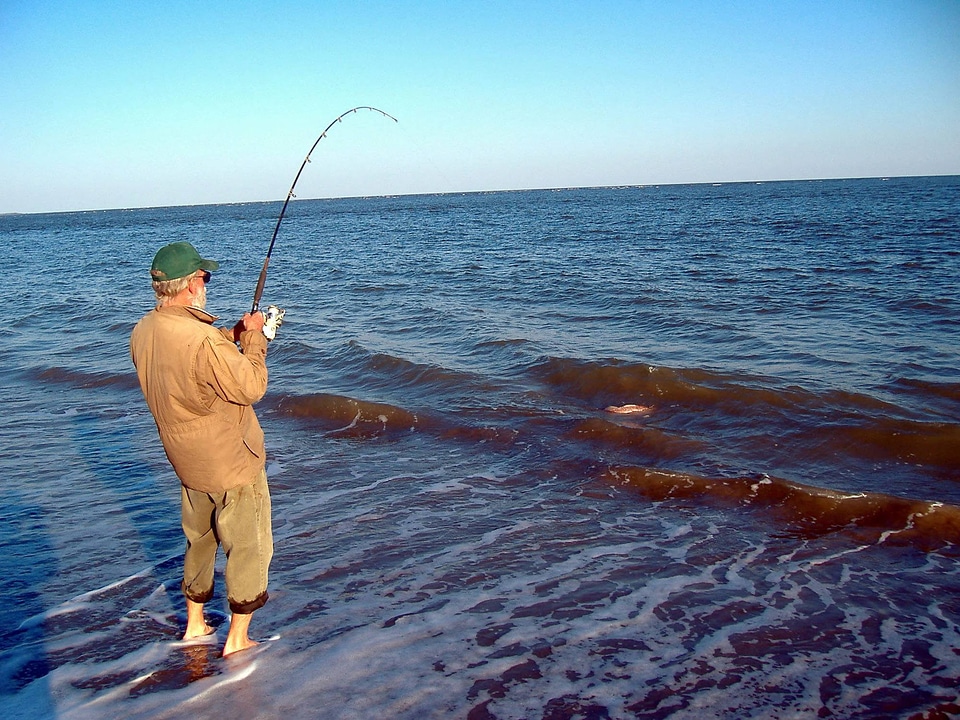 Beach surf fishing