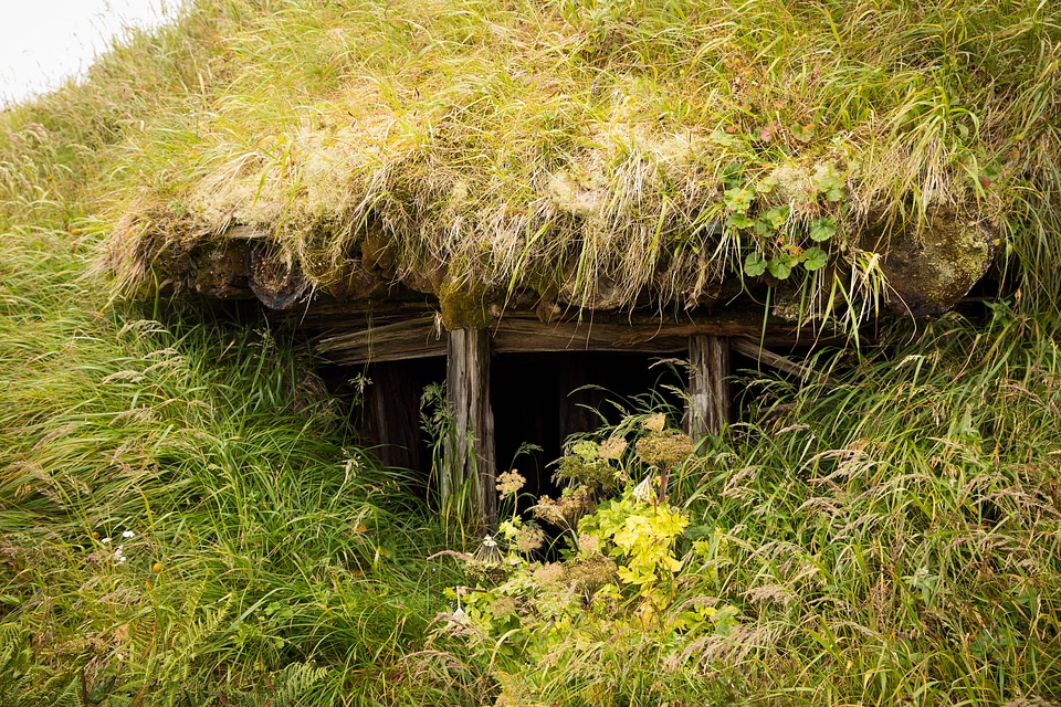 Japanese timber framed bunker, Kiska