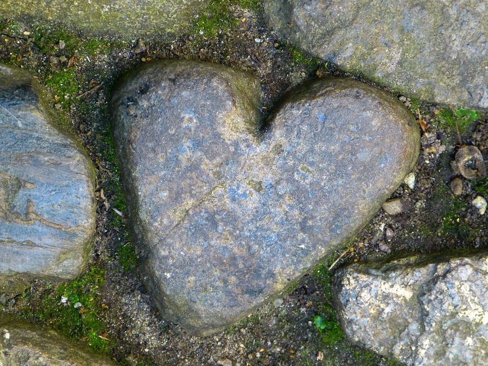 Love stone heart away