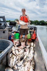 Fishery biologist with Silver carp-12