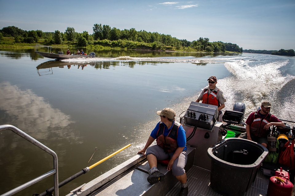 Fisheries biologist searching for invasive carp on the Illinois River-2