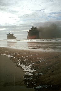 New Carissa - burning ship 1 photo