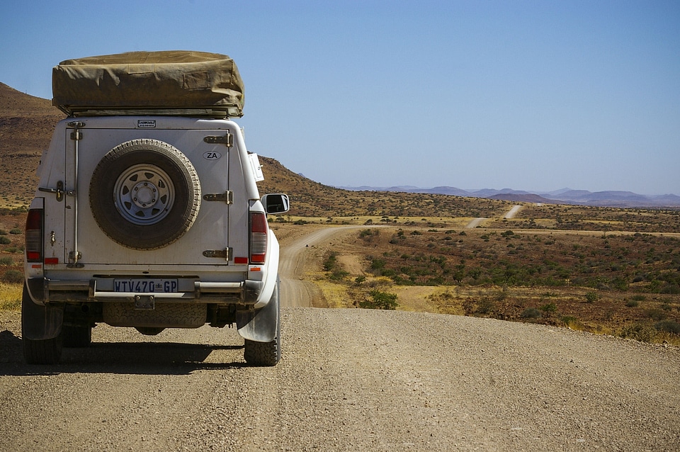 Namibia jeep gravel road
