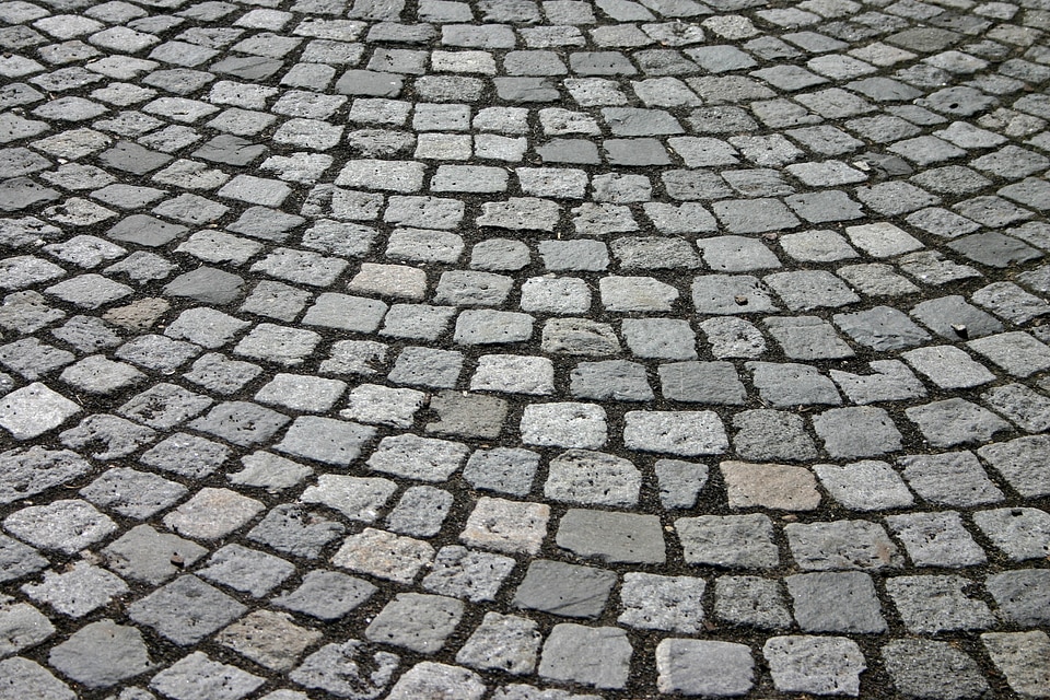 Away road paving stones