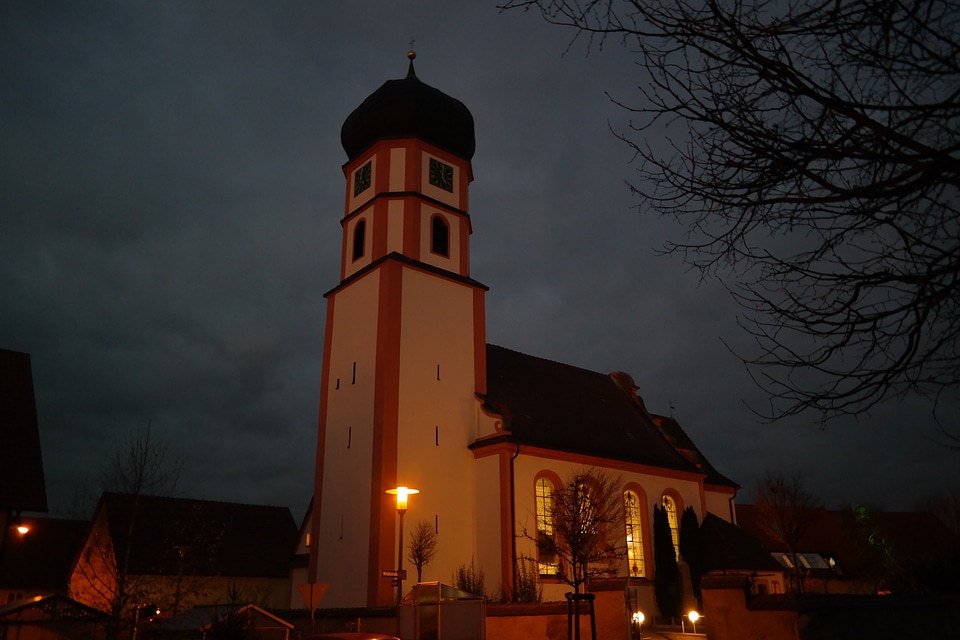 Illuminated evangelical parish st franziskus