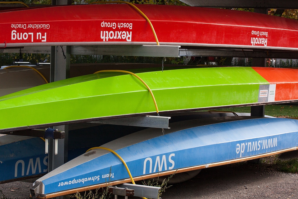 Green blue dragon boats